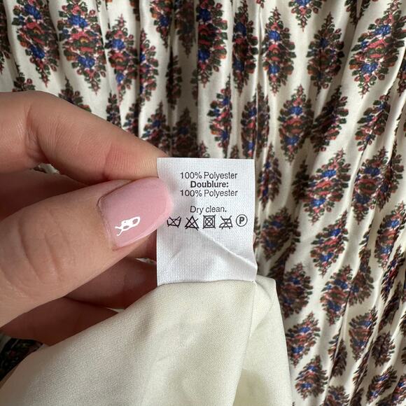 Madewell Women’s Pleated Diamond Floral Midi Skirt NWT Size 2 missing belt - Picture 8 of 9